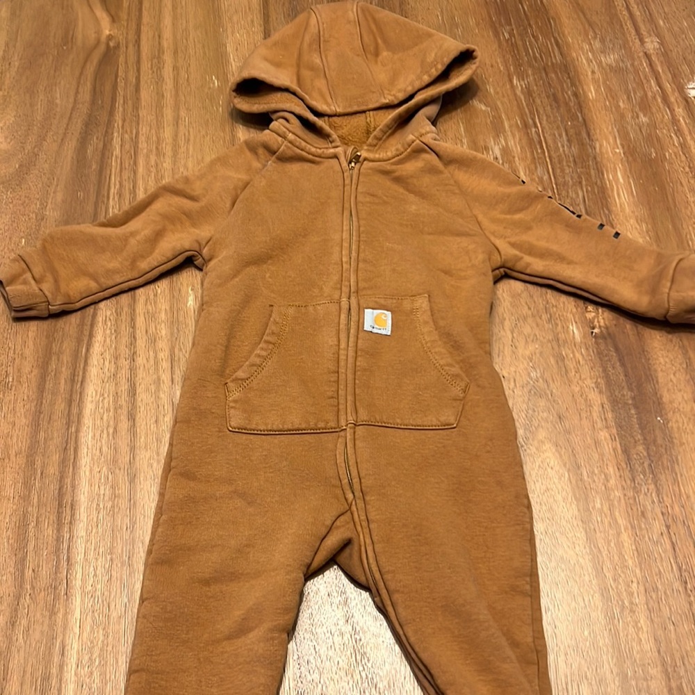 Brown Carhartt onesie 9 mos